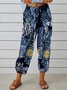 Women's  Elastic Waist H-Line Baggy Pants Daily Going Out Pants White Vintage Printing Geometric Spring/Fall Pants