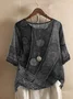 Women's Short Sleeve T-shirt Summer Green Geometric V Neck Daily Going Out Casual Top