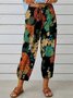 Women's  Elastic Waist H-Line Baggy Pants Daily Going Out Pants White Vintage Printing Geometric Spring/Fall Pants