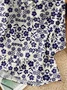 Women's Vintage Flower Art Print Casual Short Sleeve Shirt