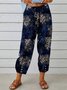 Women's  Elastic Waist H-Line Baggy Pants Daily Going Out Pants White Vintage Printing Geometric Spring/Fall Pants