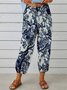 Women's  Elastic Waist H-Line Baggy Pants Daily Going Out Pants White Vintage Printing Geometric Spring/Fall Pants