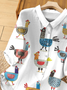 Women's Funny Chick Art Print Casual Short Sleeve Cotton And Linen Shirt