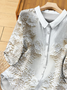 Women's Mid Sleeve Casual Vintage Printed Shirt