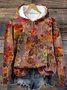 Hoodie Casual Cotton Floral Hoodie