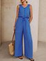 Women's H-Line Overall V Neck Daily Going Out Casual Geometric Summer Long Jumpsuit Romper