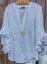 Casual Regular Fit Striped V Neck Blouse