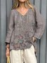 V Neck Jersey Loose Casual T-Shirt