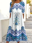 Casual Crew Neck Geometric Dress