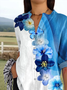 Women's Vintage Floral Art Print Casual Cotton Shirt