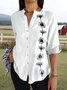 Women's Vintage Art Print Casual Cotton Shirt