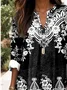 Women's Graphic Geometric Elegant Daily Long Sleeve V Neck Regular Tops
