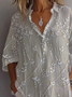 Women's Floral Print Casual Button-Down Shirt