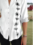Women's Vintage Art Print Casual Cotton Shirt
