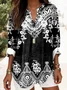 Women's Graphic Geometric Elegant Daily Long Sleeve V Neck Regular Tops