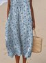 Simple Painting Regular Fit Cotton Dress With No