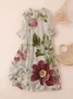Women's Three Quarter Sleeve Spring/Fall Apricot Floral Printing Crew Neck Daily Going Out Casual Maxi H-Line Classic Dress