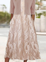 Floral Printed casual trendy round neck suit dress