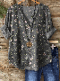 Women's Vintage Floral Art Print Button-Down Shirt