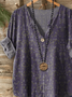 Women's Vintage Floral Art Print Button-Down Shirt