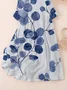 Women's Three Quarter Sleeve Spring/Fall White Floral Printing Crew Neck Daily Going Out Casual Maxi H-Line Classic Dress