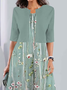 Floral Printed casual trendy round neck suit dress