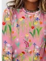 Floral Casual Loose Crew Neck T-Shirt