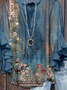 Women's Bohemian Pattern V-Neck Multi-Layered Lace Shirt