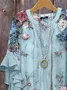 Floral V Neck Casual Blouse