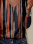 Print Casual V Neck Long Sleeve T-Shirt