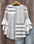 Women's Bohemian Pattern V-Neck Multi-Layered Lace Shirt