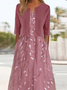 Floral Printed casual trendy round neck suit dress