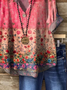 Women's Bohemian Pattern V-Neck Multi-Layered Lace Shirt