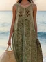Casual Floral V Neck Dress With No