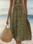 Casual Floral V Neck Dress With No