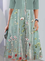 Floral Printed casual trendy round neck suit dress