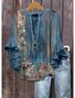 Women's Bohemian Pattern V-Neck Multi-Layered Lace Shirt