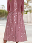 Floral Printed casual trendy round neck suit dress