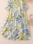 Women's Three Quarter Sleeve Spring/Fall As Picture Floral Printing Crew Neck Daily Going Out Casual Maxi H-Line Classic Dress