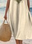 Crew Neck Casual Plants Regular Fit Dress With No