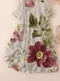 Women's Three Quarter Sleeve Spring/Fall Apricot Floral Printing Crew Neck Daily Going Out Casual Maxi H-Line Classic Dress