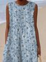 Simple Painting Regular Fit Cotton Dress With No