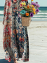 Women's Vintage Art Print Casual Dress