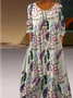 Women's Elegant Casual Double Layer Print Contrast Color Dress