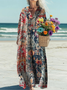 Women's Vintage Art Print Casual Dress