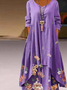 Women's Elegant Casual Double Layer Print Contrast Color Dress