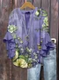 Women's Floral Ruffle Sleeve Top