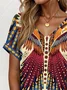 Casual Regular Fit Ethnic Geometry T-Shirt
