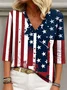 V Neck Cotton Casual Shirt