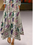 Women's Elegant Casual Double Layer Print Contrast Color Dress